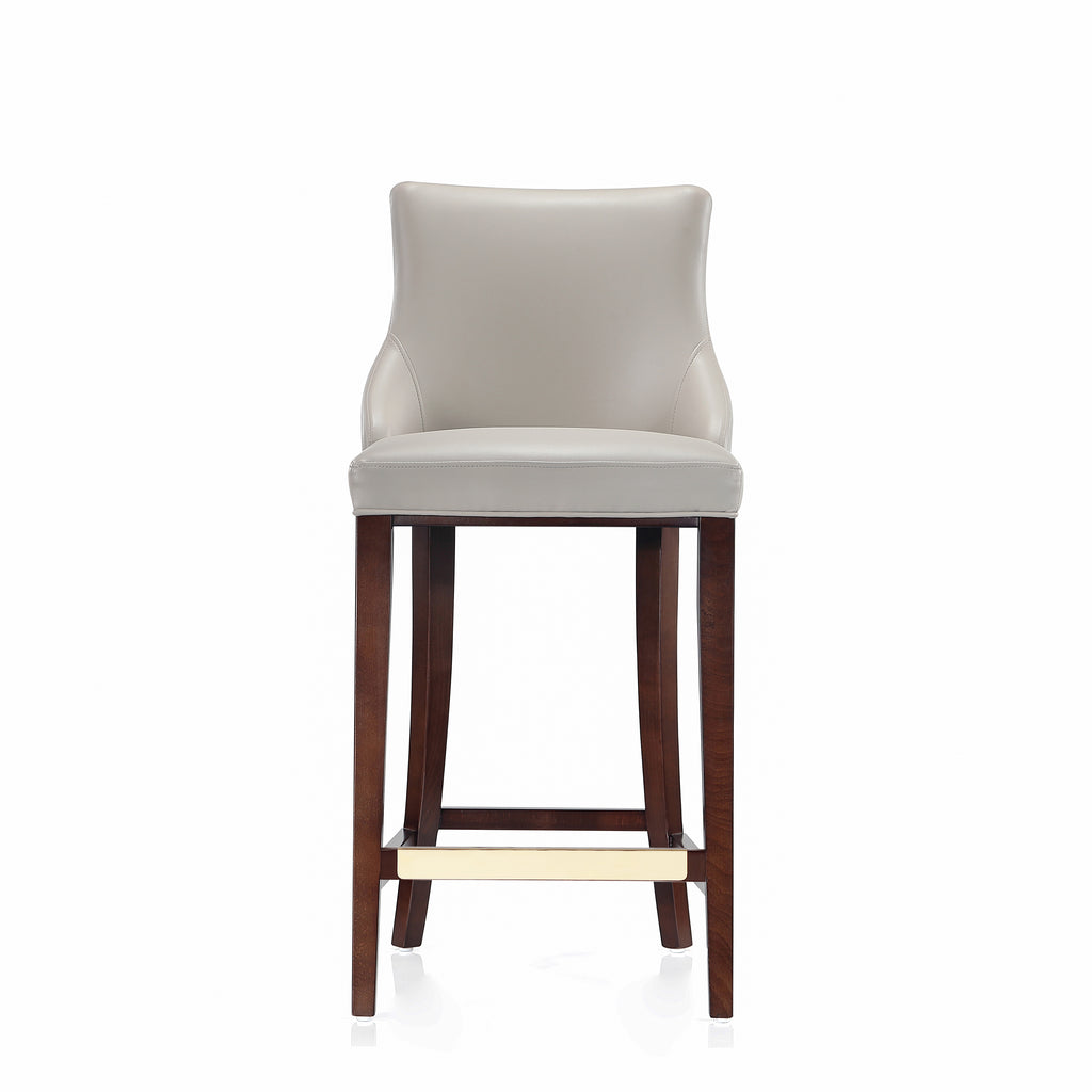 Manhattan Comfort Shubert Modern Wood Upholstered Barstool in Light Gray