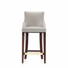 Manhattan Comfort Shubert Modern Wood Upholstered Barstool in Light Gray