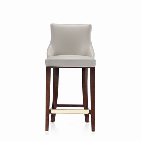 Manhattan Comfort Shubert Modern Wood Upholstered Barstool in Light Gray