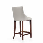 Manhattan Comfort Shubert Modern Wood Upholstered Barstool in Light Gray