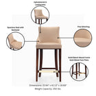 Manhattan Comfort Shubert Modern Wood Upholstered Barstool in Tan