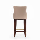 Manhattan Comfort Shubert Modern Wood Upholstered Barstool in Tan