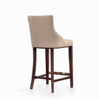 Manhattan Comfort Shubert Modern Wood Upholstered Barstool in Tan