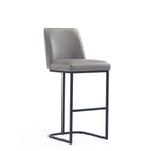 Manhattan Comfort Serena Modern Metal Upholstered Barstool in Taupe