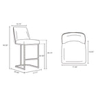 Manhattan Comfort Serena Modern Metal Upholstered Barstool in Taupe