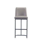 Manhattan Comfort Serena Modern Metal Upholstered Barstool in Taupe