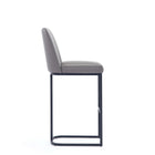 Manhattan Comfort Serena Modern Metal Upholstered Barstool in Taupe