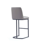 Manhattan Comfort Serena Modern Metal Upholstered Barstool in Taupe