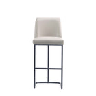 Manhattan Comfort Serena Modern Metal Upholstered Barstool in Light Gray