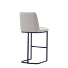 Manhattan Comfort Serena Modern Metal Upholstered Barstool in Light Gray