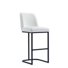 Manhattan Comfort Serena Modern Metal Upholstered Barstool in White