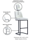 Manhattan Comfort Serena Modern Metal Upholstered Barstool in White
