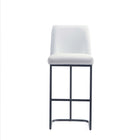 Manhattan Comfort Serena Modern Metal Upholstered Barstool in White