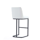 Manhattan Comfort Serena Modern Metal Upholstered Barstool in White