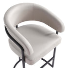 Manhattan Comfort Augusta Modern Metal Upholstered Barstool in Light Gray