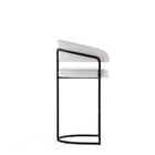 Manhattan Comfort Augusta Modern Metal Upholstered Barstool in White
