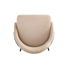 Manhattan Comfort Gracie Modern Metal Upholstered Barstool in Tan and Black