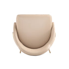 Manhattan Comfort Gracie Modern Metal Upholstered Barstool in Tan and Gold