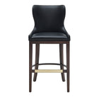 Manhattan Comfort Blair Modern Wood Upholstered Barstool in Black