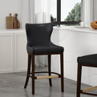 Manhattan Comfort Blair Modern Wood Upholstered Barstool in Black