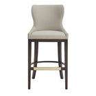 Manhattan Comfort Blair Modern Wood Upholstered Barstool in Stone