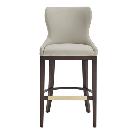Manhattan Comfort Blair Modern Wood Upholstered Barstool in Stone