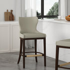 Manhattan Comfort Blair Modern Wood Upholstered Barstool in Stone
