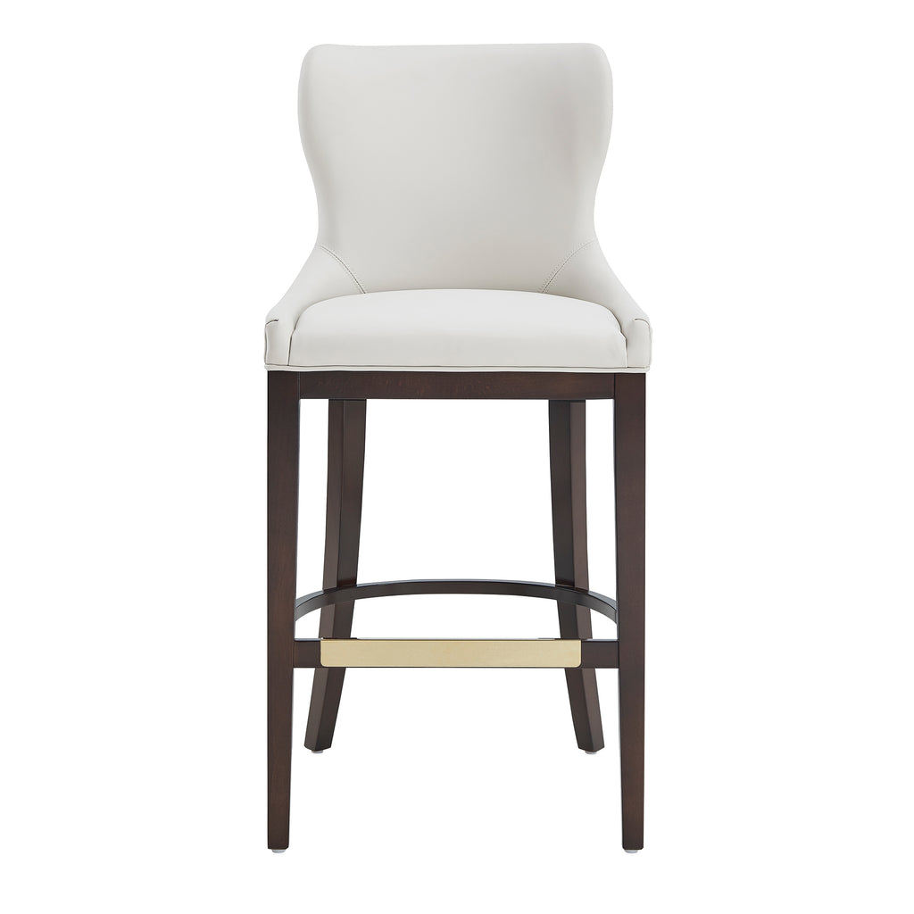 Manhattan Comfort Blair Modern Wood Upholstered Barstool in White