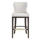 Manhattan Comfort Blair Modern Wood Upholstered Barstool in White