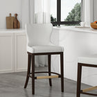 Manhattan Comfort Blair Modern Wood Upholstered Barstool in White
