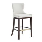 Manhattan Comfort Blair Modern Wood Upholstered Barstool in White