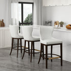 Manhattan Comfort Blair Modern Wood Upholstered Barstool in White
