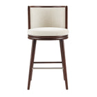 Manhattan Comfort Evalyn Modern Wood Upholstered Barstool in Cream