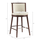Manhattan Comfort Evalyn Modern Wood Upholstered Barstool in Cream