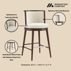 Manhattan Comfort Evalyn Modern Wood Upholstered Barstool in Cream
