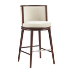 Manhattan Comfort Evalyn Modern Wood Upholstered Barstool in Cream