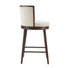 Manhattan Comfort Evalyn Modern Wood Upholstered Barstool in Cream