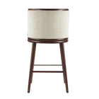 Manhattan Comfort Evalyn Modern Wood Upholstered Barstool in Cream