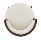 Manhattan Comfort Evalyn Modern Wood Upholstered Barstool in Cream