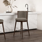 Manhattan Comfort Evalyn Modern Wood Upholstered Barstool in Dove