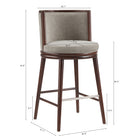 Manhattan Comfort Evalyn Modern Wood Upholstered Barstool in Dove
