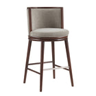 Manhattan Comfort Evalyn Modern Wood Upholstered Barstool in Dove