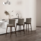 Manhattan Comfort Evalyn Modern Wood Upholstered Barstool in Dove
