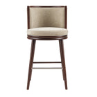 Manhattan Comfort Evalyn Modern Wood Upholstered Barstool in Natural