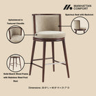 Manhattan Comfort Evalyn Modern Wood Upholstered Barstool in Natural