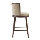 Manhattan Comfort Evalyn Modern Wood Upholstered Barstool in Natural