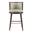 Manhattan Comfort Evalyn Modern Wood Upholstered Barstool in Stone