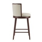 Manhattan Comfort Evalyn Modern Wood Upholstered Barstool in Stone