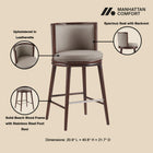 Manhattan Comfort Evalyn Modern Wood Upholstered Barstool in Taupe
