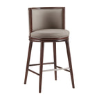 Manhattan Comfort Evalyn Modern Wood Upholstered Barstool in Taupe